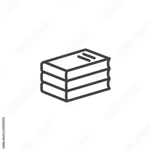 Stack of books outline icon. linear style sign for mobile concept and web design. Library reading simple line vector icon. Symbol, logo illustration. Pixel perfect vector graphics