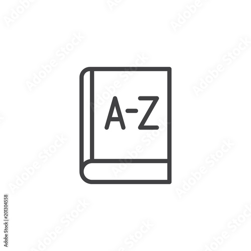 Free Download Alphabet book outline icon. linear style sign for mobile concept and web design. Education simple line vector icon. Symbol, logo illustration. Pixel perfect vector graphics - GFXLoad
