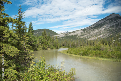 Mountain view from Many Springs Day Use Area near Canmore Alberta