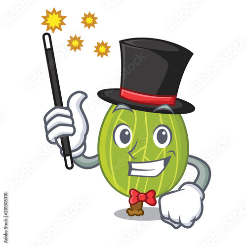 Magician gooseberry mascot cartoon style