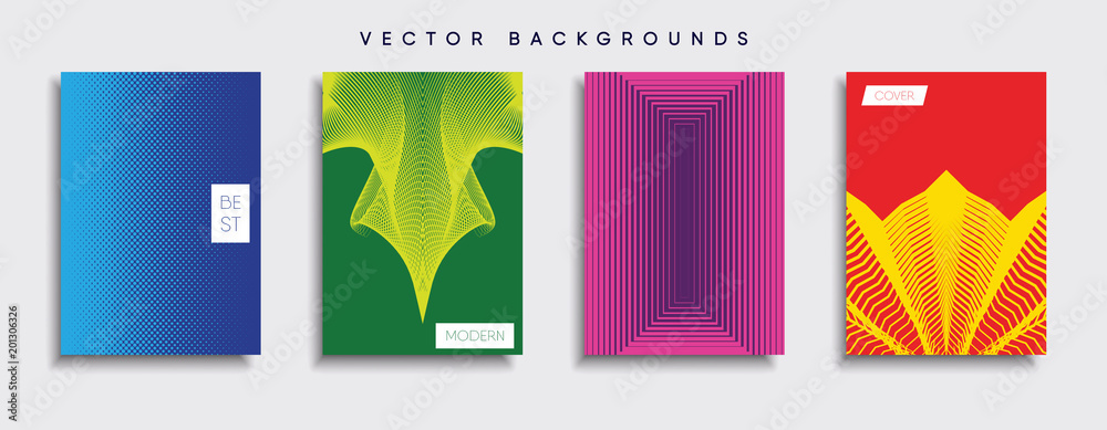 Vector cover designs. Future Poster template. Smartphone modern background set.