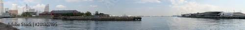 Kanagawa,Japan-April 19, 2018: Panorama view of Yokohama Port, a gateway to the greater Tokyo area.