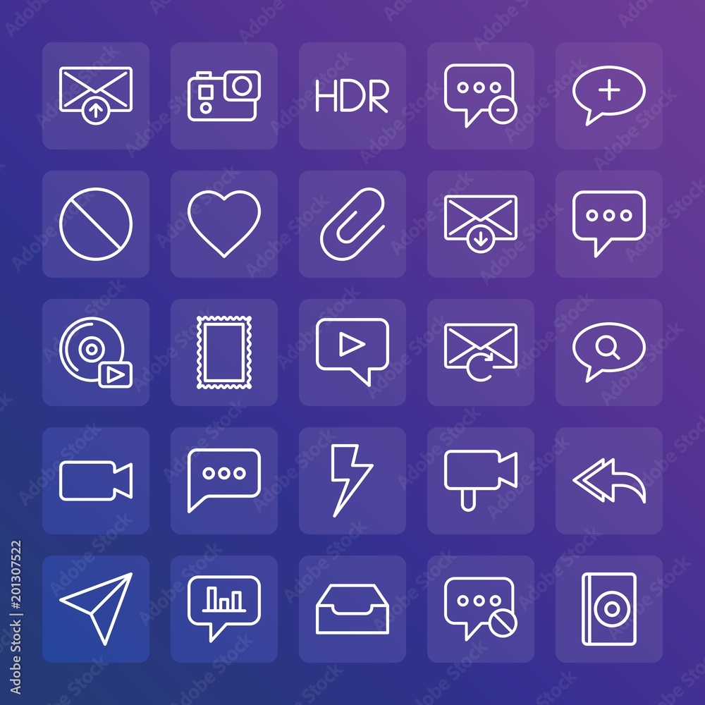 Modern Simple Set of chat and messenger, video, photos, email Vector outline Icons. ..Contains such Icons as compact, vector, web and more on gradient background. Fully Editable. Pixel Perfect. Modern Simple Set of chat and messenger, video, photos, email Vector outline Icons. ..Contains such Icons as compact, vector, web and more on gradient background. Fully Editable. Pixel Perfect.