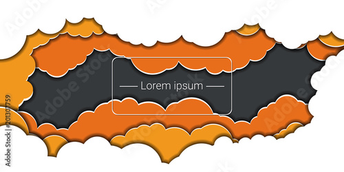 Abstract background with paper cut shapes. Vector illustration.