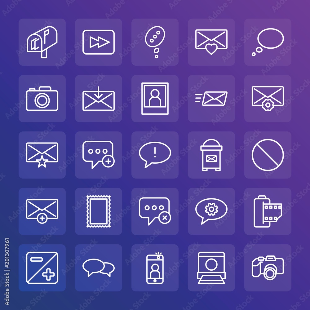 Modern Simple Set of chat and messenger, video, photos, email Vector outline Icons. ..Contains such Icons as get, outline, pocket and more on gradient background. Fully Editable. Pixel Perfect. Modern Simple Set of chat and messenger, video, photos, email Vector outline Icons. ..Contains such Icons as get, outline, pocket and more on gradient background. Fully Editable. Pixel Perfect.