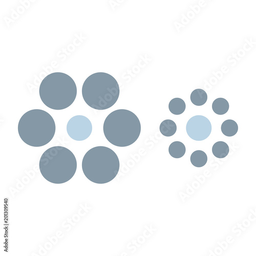 Graphic fiction and visual paradox. Hypnotic optical illusion. Different magical shapes to deceive brain.
