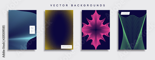 Obraz na płótnie Vector cover designs. Future Poster template. Smartphone modern background set. w salonie