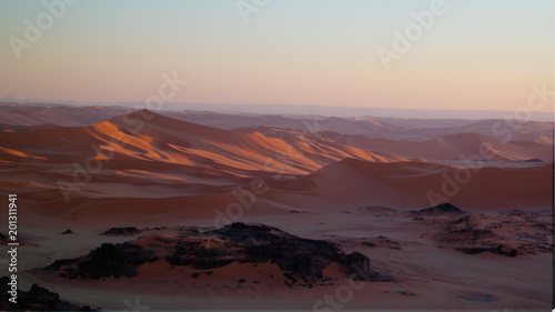 Sunrise view to Tin Merzouga dune at Tassili nAjjer national park  Algeria