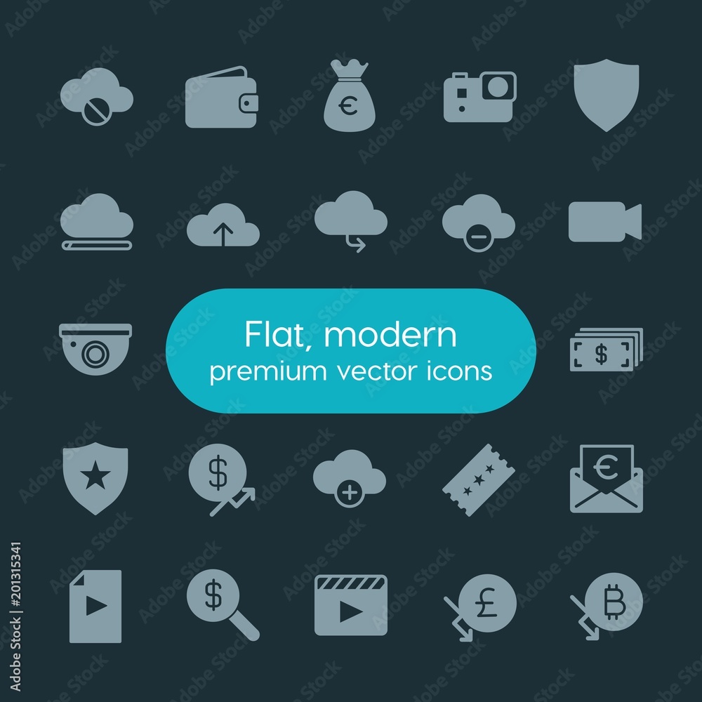 Modern Simple Set of money, cloud and networking, security, video Vector fill Icons. ..Contains such Icons as digital, icon, movie, video and more on dark background. Fully Editable. Pixel Perfect. Modern Simple Set of money, cloud and networking, security, video Vector fill Icons. ..Contains such Icons as digital, icon, movie, video and more on dark background. Fully Editable. Pixel Perfect.