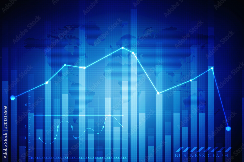 2d rendering Stock market online business concept. business Graph 2d rendering Stock market online business concept. business Graph