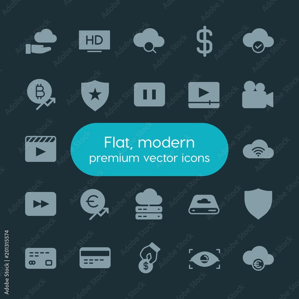 Modern Simple Set of money, cloud and networking, security, video Vector fill Icons. ..Contains such Icons as business, quality, cash, hd and more on dark background. Fully Editable. Pixel Perfect. Modern Simple Set of money, cloud and networking, security, video Vector fill Icons. ..Contains such Icons as business, quality, cash, hd and more on dark background. Fully Editable. Pixel Perfect.