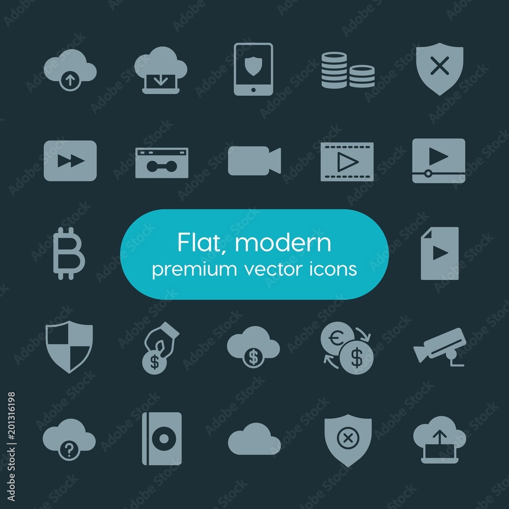 Modern Simple Set of money, cloud and networking, security, video Vector fill Icons. ..Contains such Icons as dvd, white, cd, symbol and more on dark background. Fully Editable. Pixel Perfect. Modern Simple Set of money, cloud and networking, security, video Vector fill Icons. ..Contains such Icons as dvd, white, cd, symbol and more on dark background. Fully Editable. Pixel Perfect.