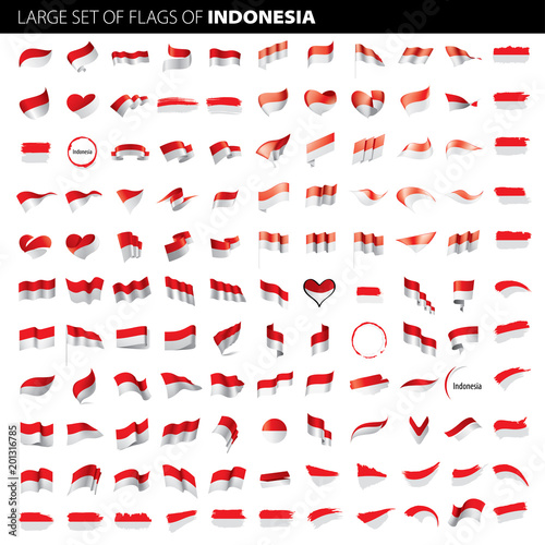 Wallpaper Mural Indonesia flag, vector illustration Torontodigital.ca