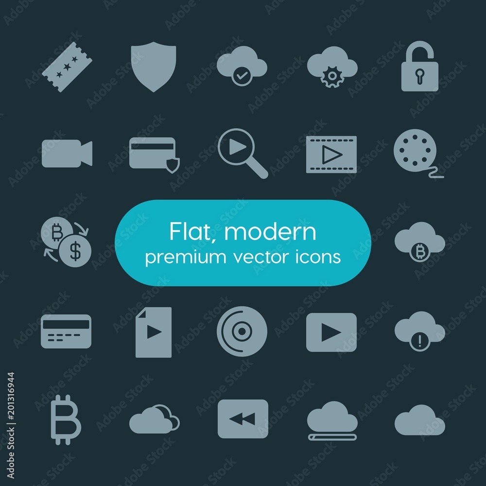 Modern Simple Set of money, cloud and networking, security, video Vector fill Icons. ..Contains such Icons as business, film, white, web and more on dark background. Fully Editable. Pixel Perfect. Modern Simple Set of money, cloud and networking, security, video Vector fill Icons. ..Contains such Icons as business, film, white, web and more on dark background. Fully Editable. Pixel Perfect.