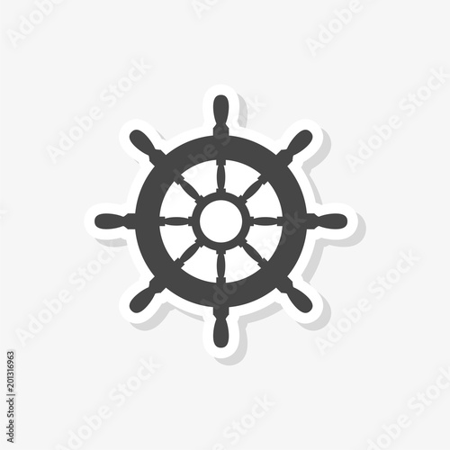 Steering wheel of the ship, Ship wheel sticker, simple vector icon