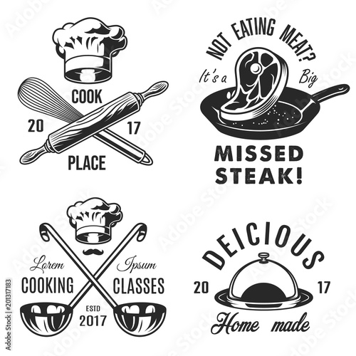 Set of cooking emblem