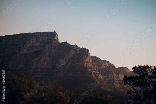 Table mountain at sunset