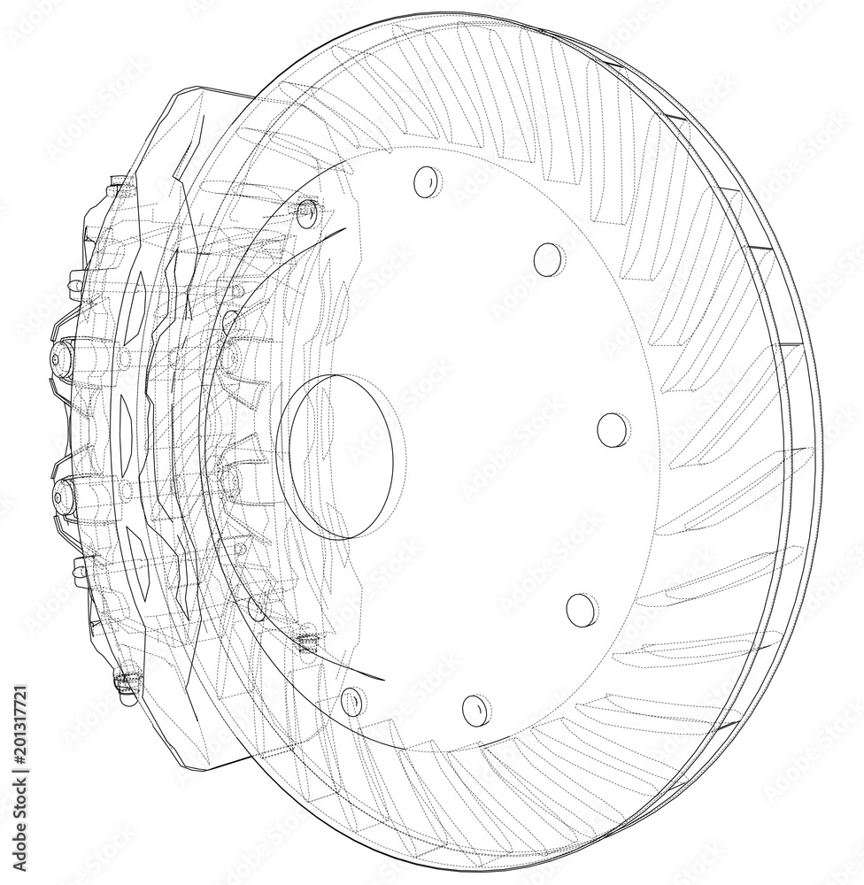Car Brake Disc outline