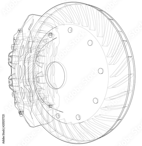 Car Brake Disc outline