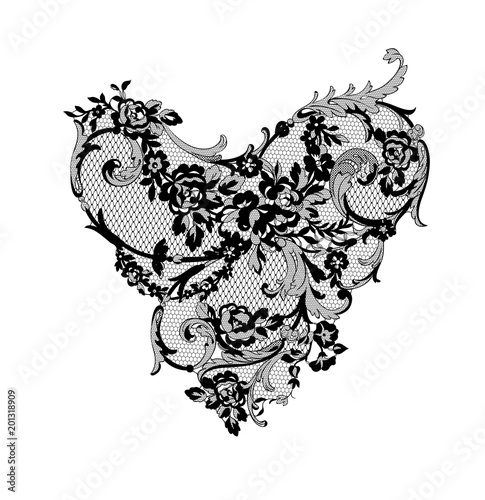 lace flowers decoration element
