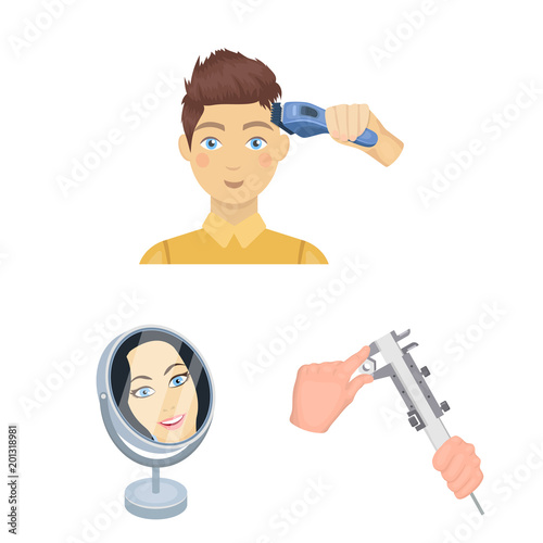 Manipulation by hands cartoon icons in set collection for design. Hand movement vector symbol stock web illustration.