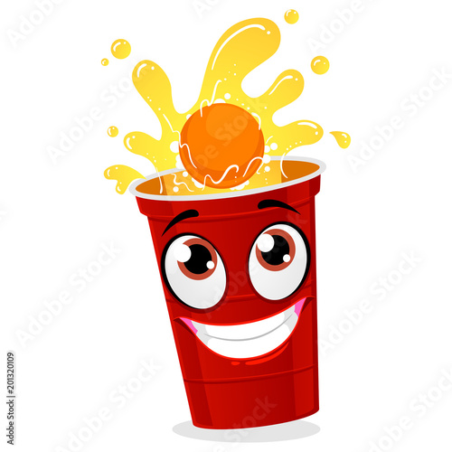 Illustration of Beer Pong cup Mascot