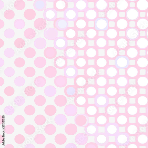 Colorful pastel pink pop art halftone circles background with retro dots