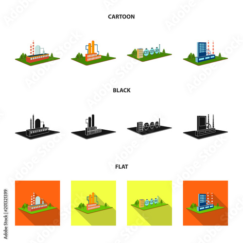 Processing factory,metallurgical plant. Factory and industry set collection icons in cartoon,black,flat style isometric vector symbol stock illustration web.
