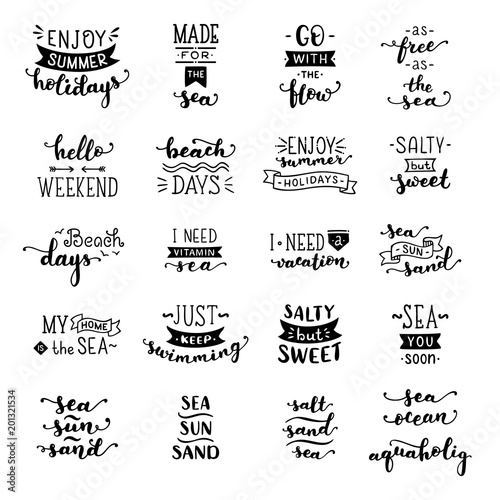 Vector hand-drawn lettering on sea / ocean theme.