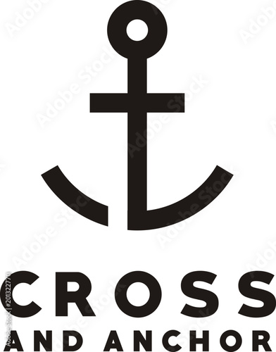 Christian Catholic Cross Anchor Church logo design 
