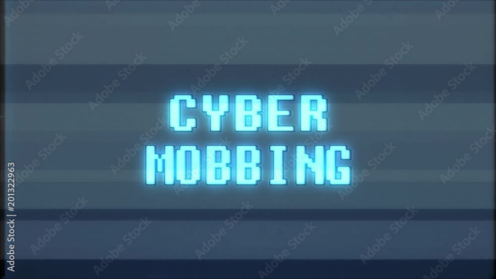 retro videogame CYBER MOBBING word text computer old tv glitch interference noise screen animation seamless loop New quality universal vintage motion dynamic animated background colorful video m retro videogame CYBER MOBBING word text computer old tv glitch interference noise screen animation seamless loop New quality universal vintage motion dynamic animated background colorful video m