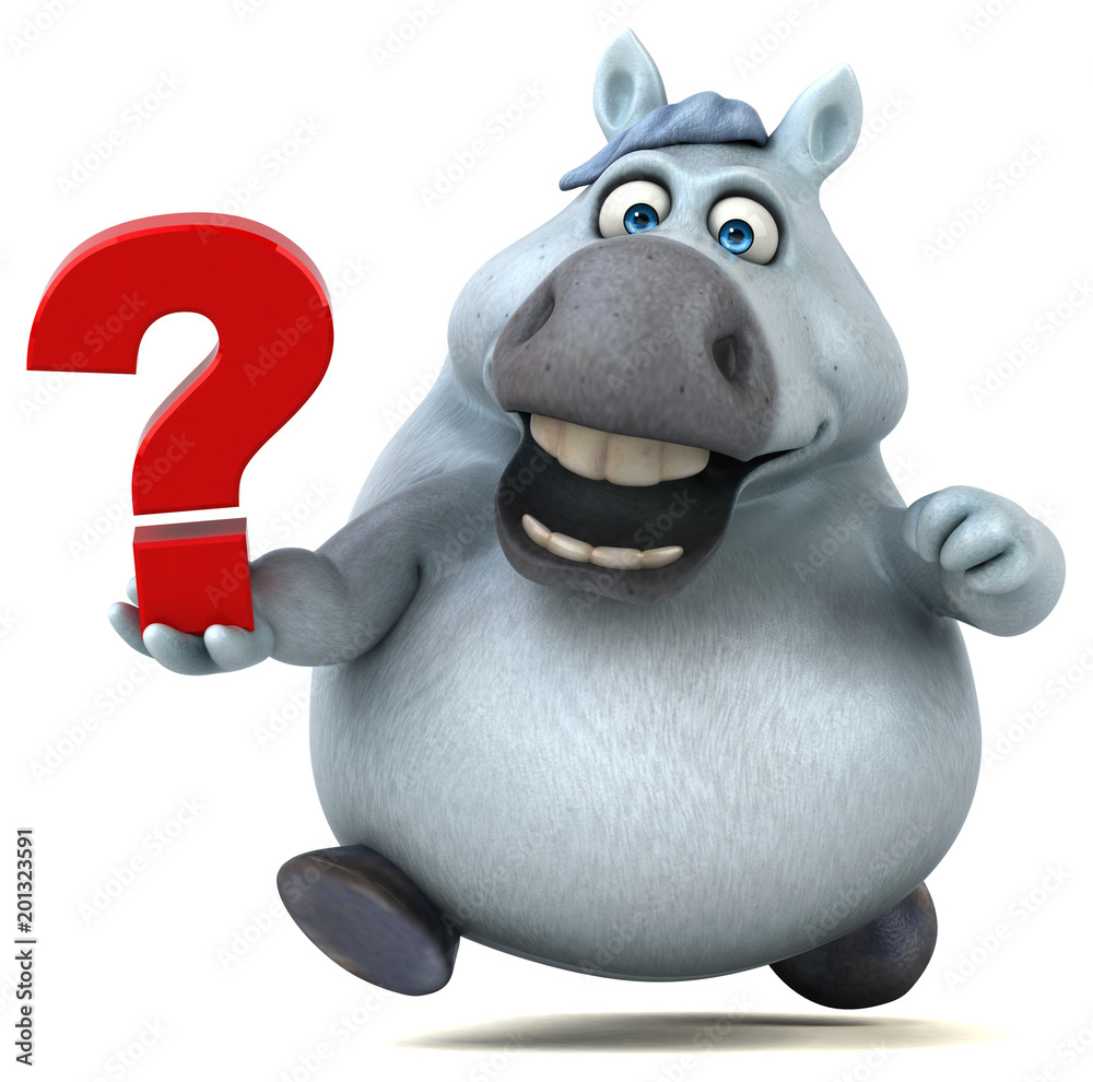 Naklejka premium Fun horse - 3D Illustration