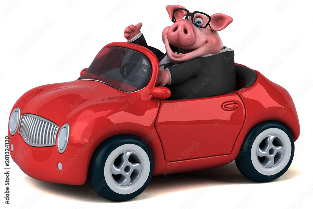 Fun pig - 3D Illustration Fun pig - 3D Illustration