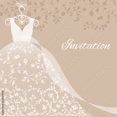 wedding dress with floral lace ornament