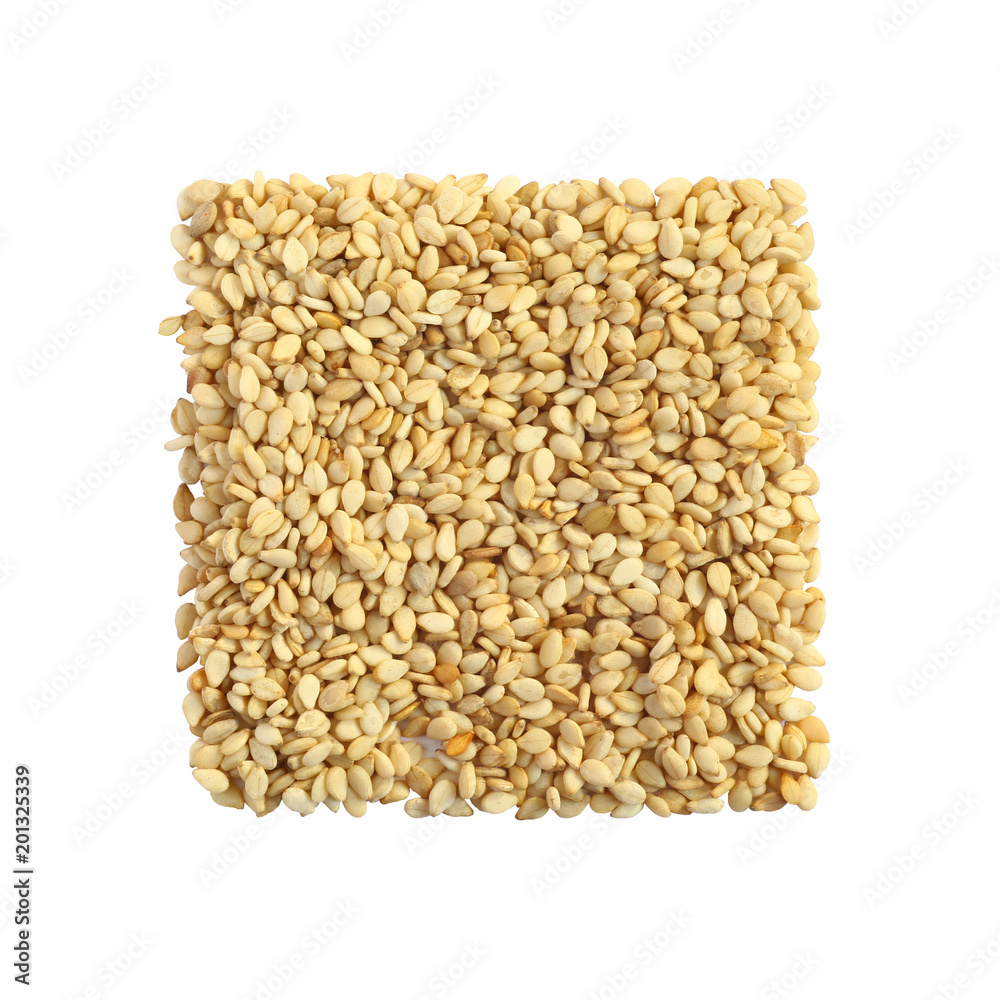 Sesame seeds in square composition Sesame seeds in square composition