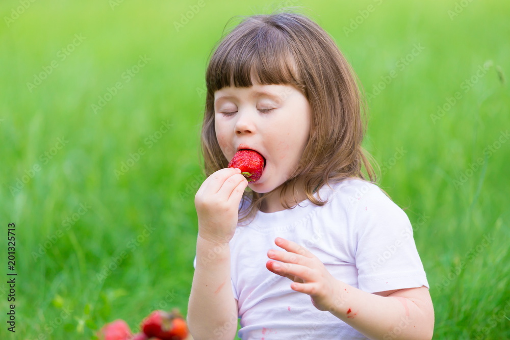 face, strawberry eating, serious, close up face, strawberry eating, serious, close up