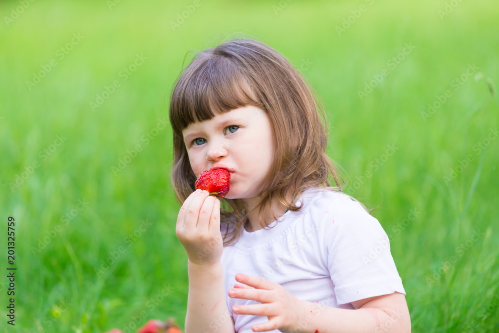 face, strawberry eating, serious, close up face, strawberry eating, serious, close up