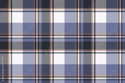 Blue check pixel tartan seamless fabric texture