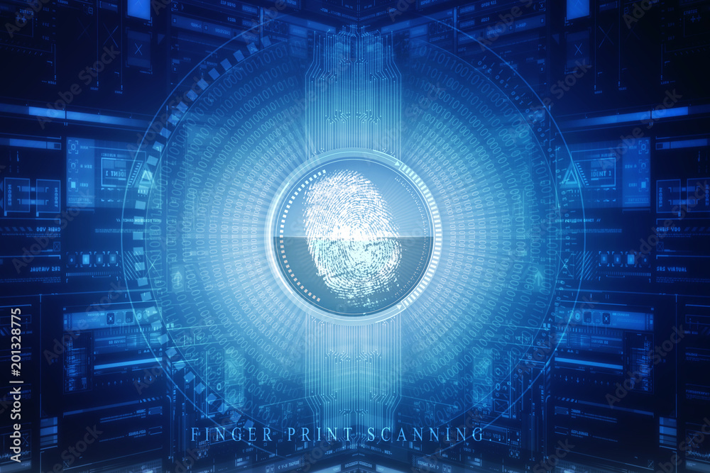 Fingerprint Scanning Technology Concept 2d Illustration Fingerprint Scanning Technology Concept 2d Illustration