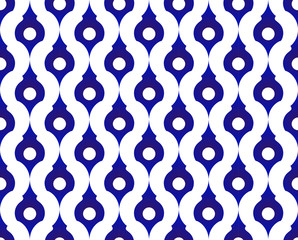 Acrylglasbilder Dunkelblaue Muster Klassisches Keramik Ornament Nahtlos  © flworsmile