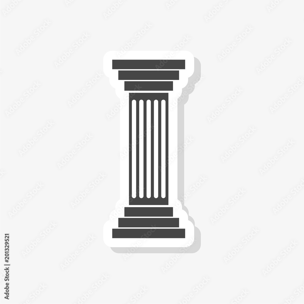 Antique Column sticker, simple vector icon Antique Column sticker, simple vector icon
