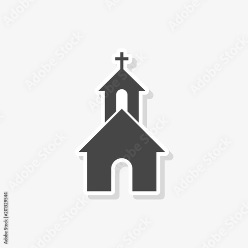 Church sticker, simple vector icon