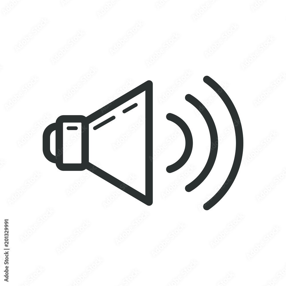Black and white speaker icon with sound turned on Black and white speaker icon with sound turned on