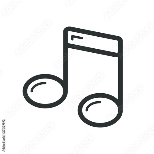 Black and white linear musical note icon