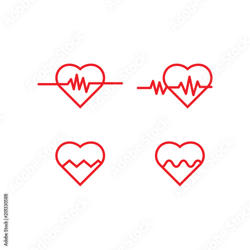 Wallpaper Mural Heart pulse logo icon template vector Torontodigital.ca