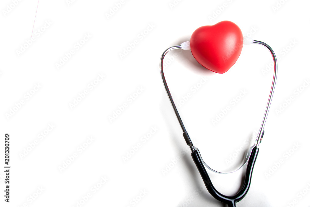 Health concept with a heart and a stethoscope Health concept with a heart and a stethoscope