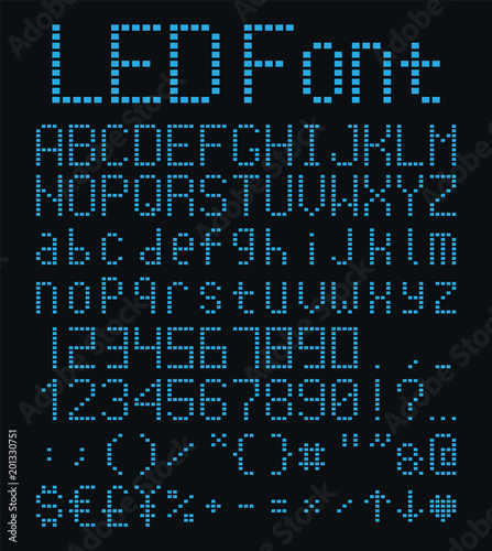 LED digital alphabet and numbers set, led font