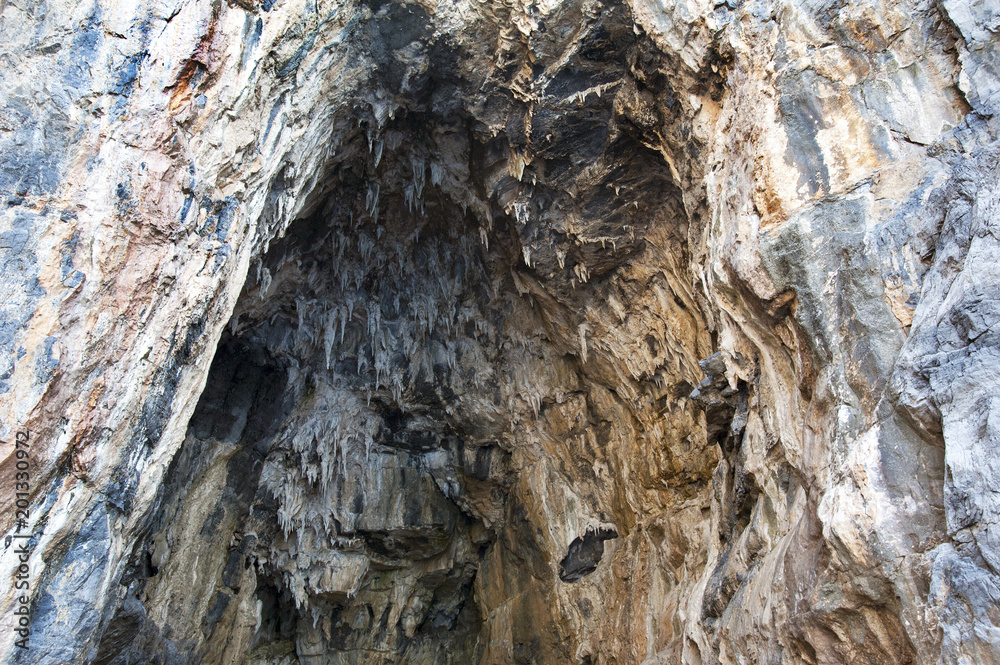 Detail of the interior of a grotto along the Cilento coastline, Italy Detail of the interior of a grotto along the Cilento coastline, Italy