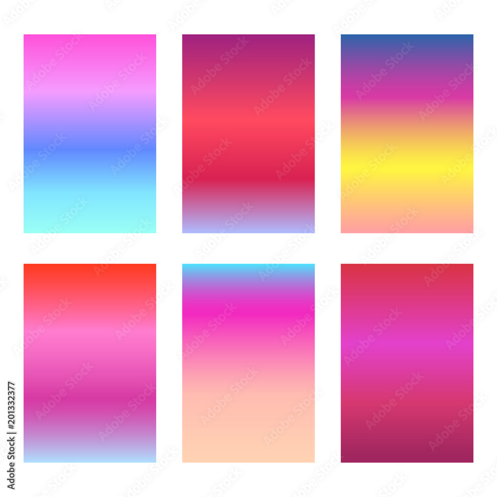 Set of bright sunset red and pink ui backgrounds. Trendy vibrant sunrise  gradients for smartphone screen wallpaper, mobile apps, web design Stock  Vector | Adobe Stock