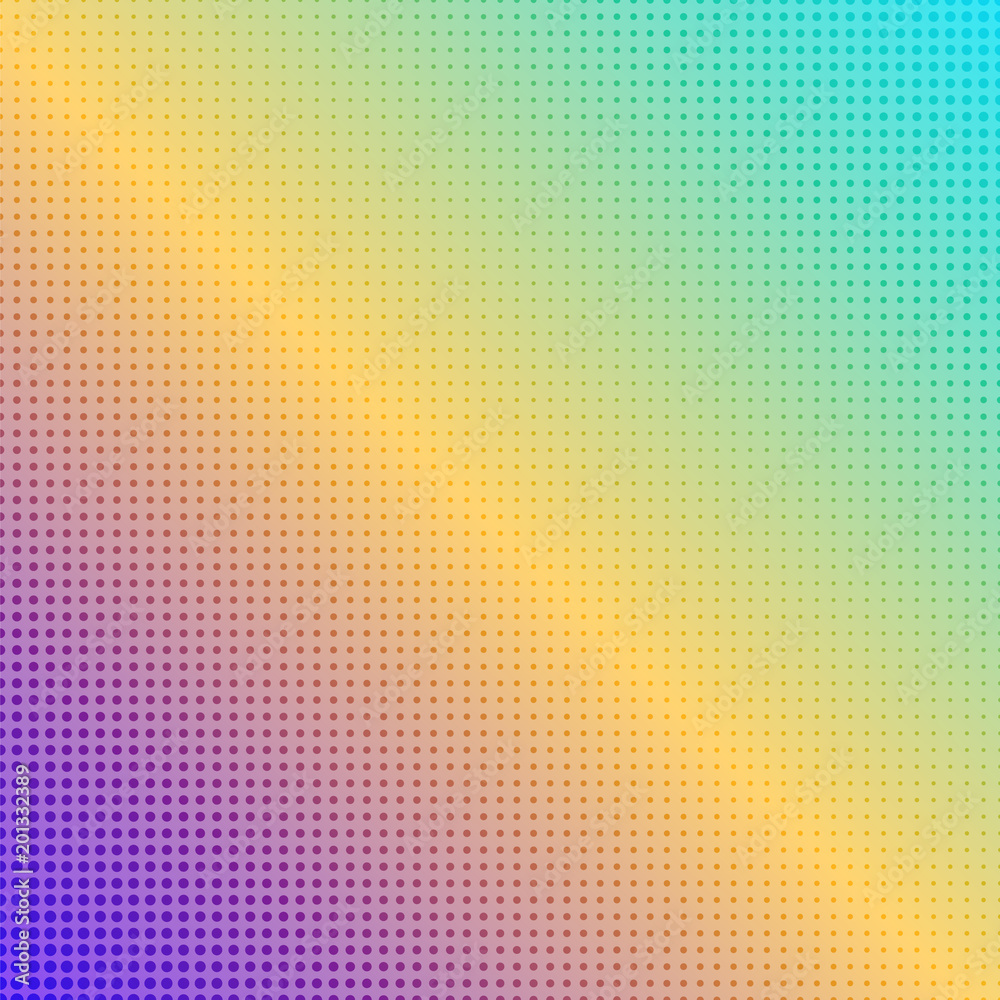 Abstract square rainbow dotted and gradiented background. Pop art retro texture for wallpaper, banner or presentation design Abstract square rainbow dotted and gradiented background. Pop art retro texture for wallpaper, banner or presentation design